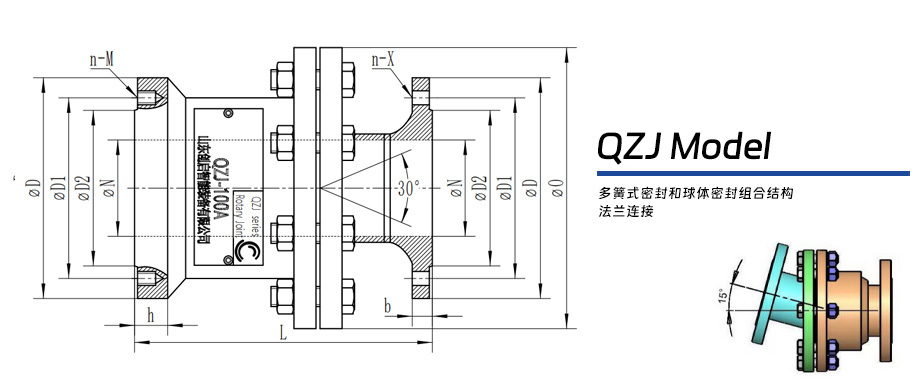 QZJ型球體轉動式旋轉接頭圖紙