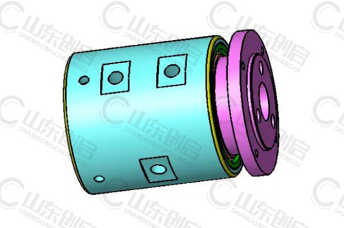 Y3X10A型多介質三通路旋轉接頭三維立體圖